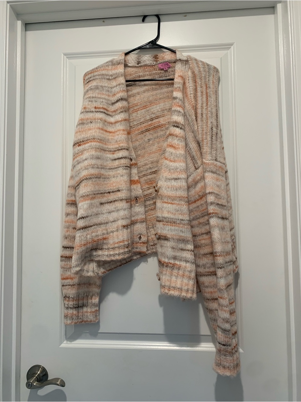 Mi ami from Francesca’s Cream Striped Open-Front Cardigan